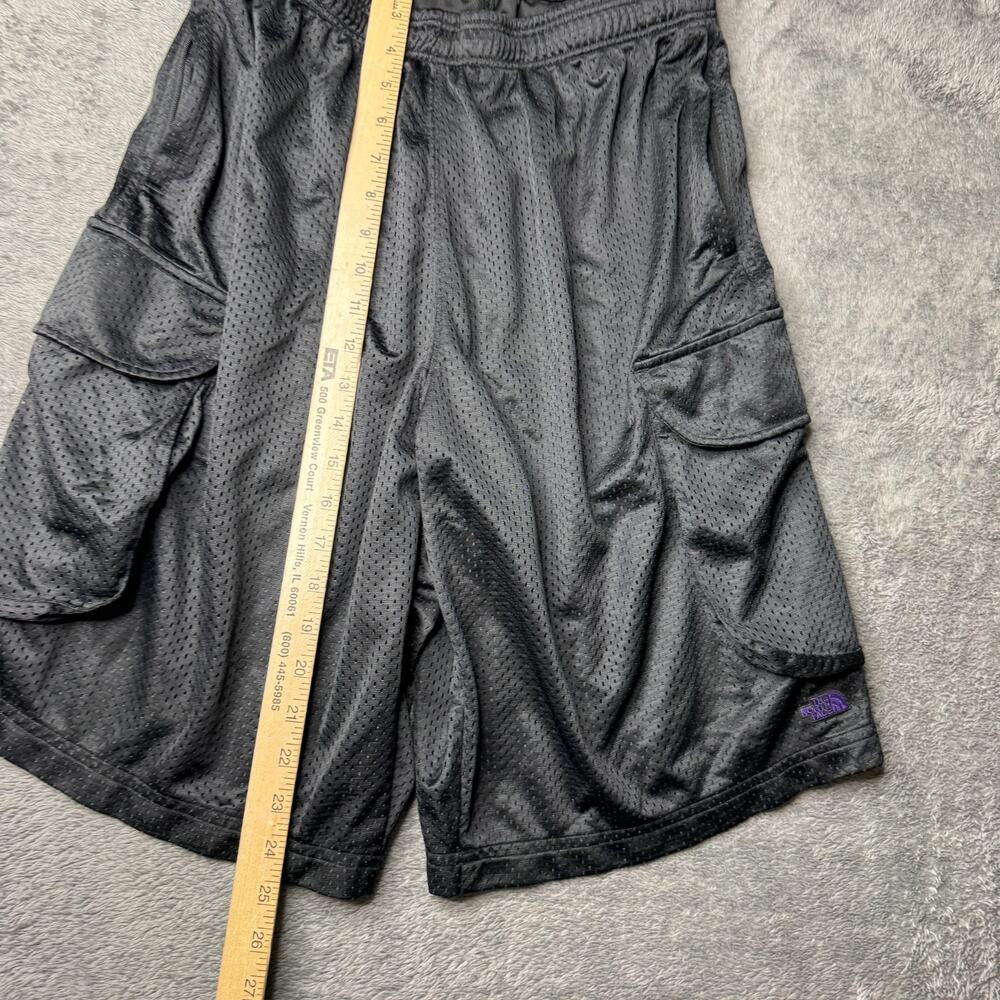 Y2K The North Face Purple Label Baggy Cargo Shorts Jersey Mesh Black Mens M 32 - Picture 9 of 10